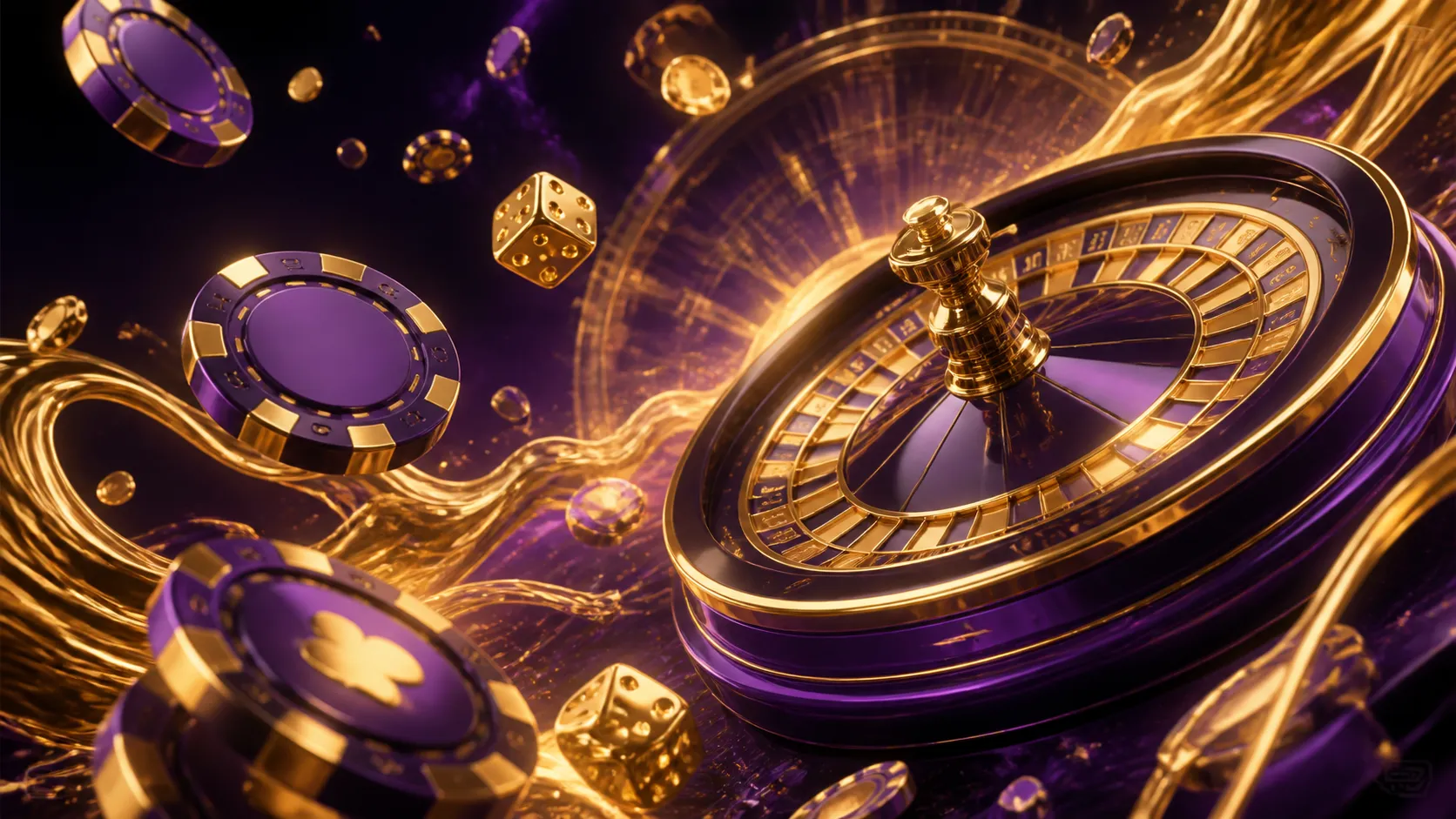 A luxury casino-themed banner for Gtspins, featuring poker chips, playing cards, and glowing neon elements in a sleek composi
